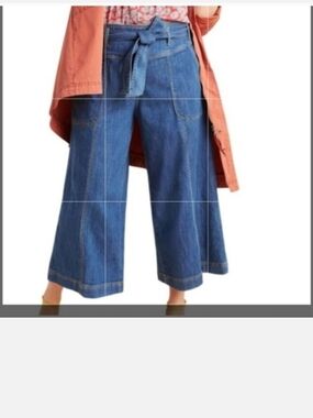 Anthro Pilcro Wide-Leg Cropped Denim Jeans